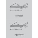 Werzalit Fensterbank Compact S18 Metallic, glatt - seidenmatt Tiefe: 350 mm x Länge:  1000 mm mit Kunststoffabschluss