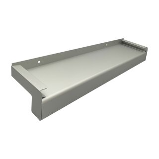 Aluminium Fensterbank silber EV1, Tiefe:  90 mm x Rasterlänge:  600 mm Aluminiumabschluss mit Putzkante (Paar)