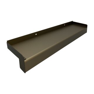 Aluminium Fensterbank mittelbronze, Ausladung: 50 mm, Rasterlänge: 800 mm Aluminiumabschluss ohne Putzkante (Paar)