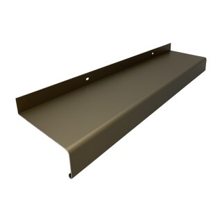 Aluminium Fensterbank mittelbronze, Ausladung: 130 mm, Rasterlänge: 2600 mm ohne Seitenabschluss