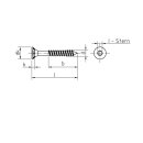 Spanplattenschraube Dresselhaus JD-79 mit Torx Antrieb gelb verzinkt 5,0 x 90 mm 50 Stück