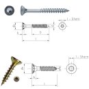 Spanplattenschraube Dresselhaus JD-79 mit Torx Antrieb gelb verzinkt 5,0 x 90 mm 50 Stück